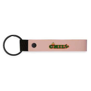 Psychédélique Chill Cannabis Word Art - Porte-clés en PU mat - rose - Devant