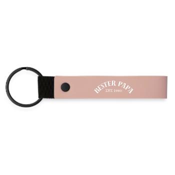 Meilleure version Papa Est. Chemise homme des années 1980 - Porte-clés en PU mat - rose - Devant