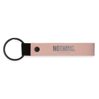 Nothing And That’s the Point Minimalistic Design - Matte Pu Keyring - pink - Front