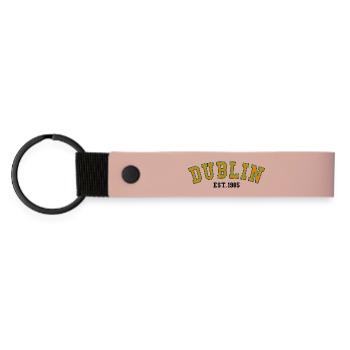 Dublin Gegründet 1985 - Matte PU Schlüsselanhänger - Rosa - Vorne