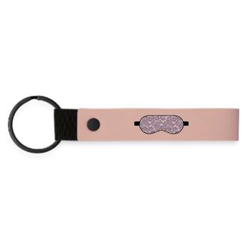 Masque de nuit texturé en dentelle lavande - Porte-clés en PU mat - rose - Devant