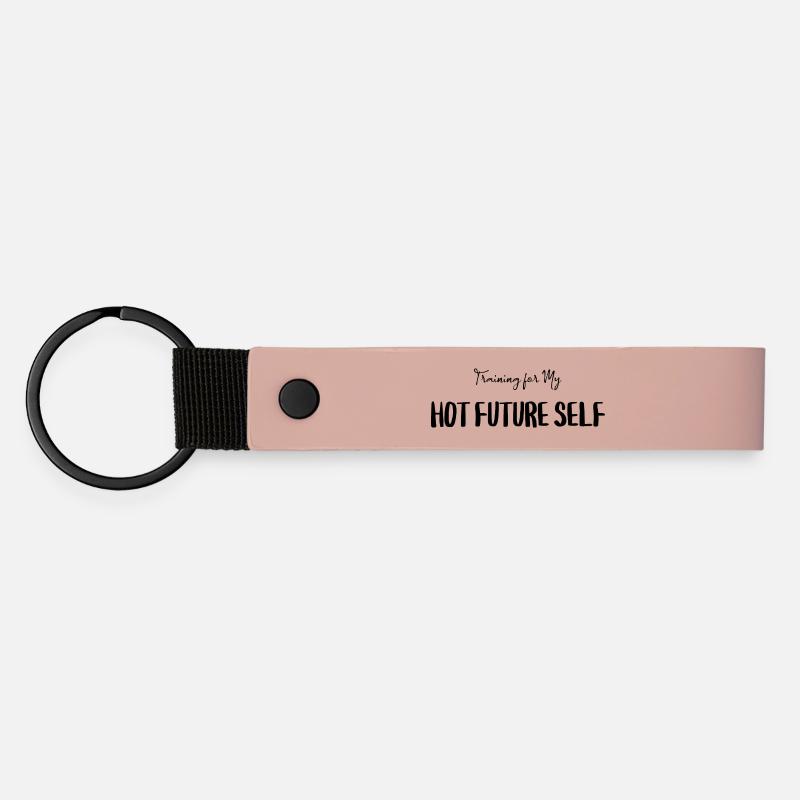 Gym Motivation Quote - Future Self - Matte Pu Keyring - pink