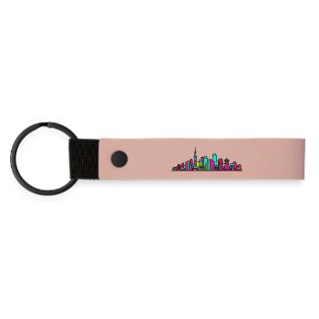 Tour de télévision Skyline de la ville de Sapporo Art moderne en ligne - Porte-clés en PU mat - rose - Devant