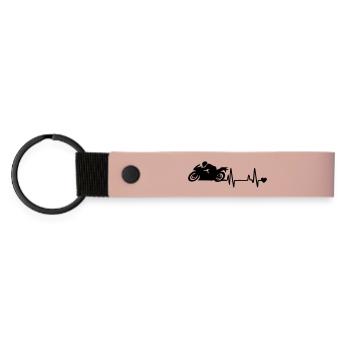 motorcycle - Matte Pu Keyring - pink - Front