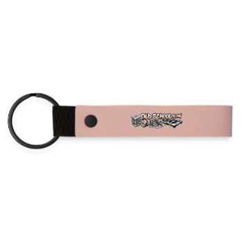 Old School Flow Retro Hip-Hop Motif - Matte Pu Keyring - pink - Front