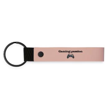 Gaming_passion - Matte Pu Keyring - pink - Front