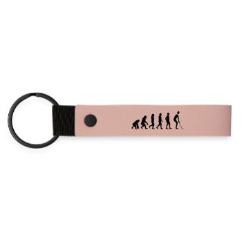 Evolution Golf - Matte PU Schlüsselanhänger - Rosa - Vorne