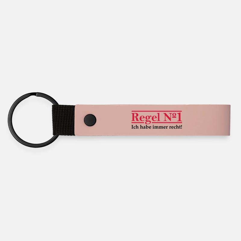 Regel Nr. 1 Ich habe immer recht. - Matte PU Schlüsselanhänger - Rosa