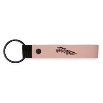 Racing Car Illustration Motorsport Design - Matte Pu Keyring - pink - Front