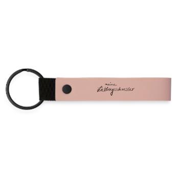 meine Lieblingsschwester - Matte PU Schlüsselanhänger - Rosa - Vorne