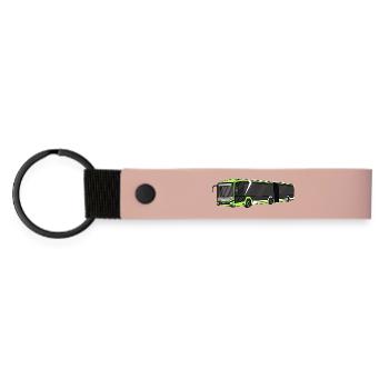 Bus, Schulbus, Busfahrer - Matte PU Schlüsselanhänger - Rosa - Vorne