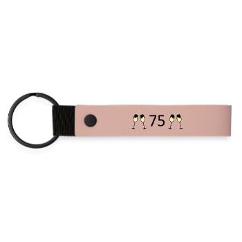 75e anniversaire 75 ans 75 Numéro 75 Noir - Porte-clés en PU mat - rose - Devant
