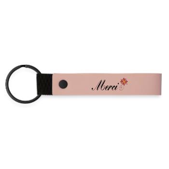 VIELEN DANK. GELIEBTE. MEISTER. DANKE HERRIN - Matte PU Schlüsselanhänger - Rosa - Vorne