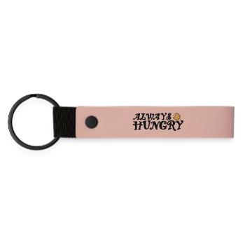 Always hungry mit Cookie - Matte PU Schlüsselanhänger - Rosa - Vorne