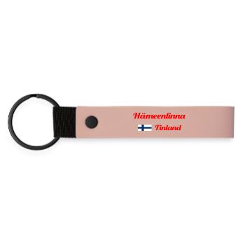 Hämeenlinna Finnland - Stylische Drucke - Matte PU Schlüsselanhänger - Rosa - Vorne