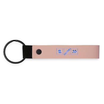 Geburt Andrej - Matte PU Schlüsselanhänger - Rosa - Vorne
