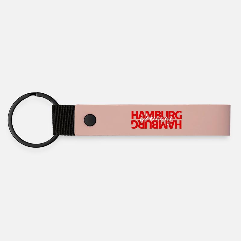 Hamburg Germany Bold Typography - Matte Pu Keyring - pink