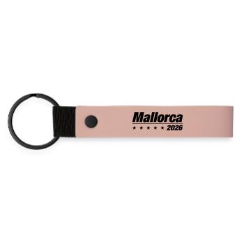 Mallorca 2026 Malle Urlaub - Matte PU Schlüsselanhänger - Rosa - Vorne