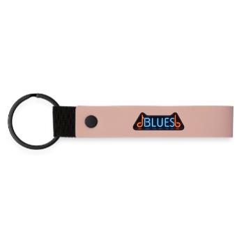 BLUES NEON – Klangbild - Matte PU Schlüsselanhänger - Rosa - Vorne