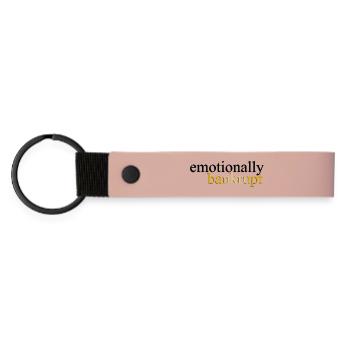 Emotionally Bankrupt Luxury Statement Shirt - Matte Pu Keyring - pink - Front
