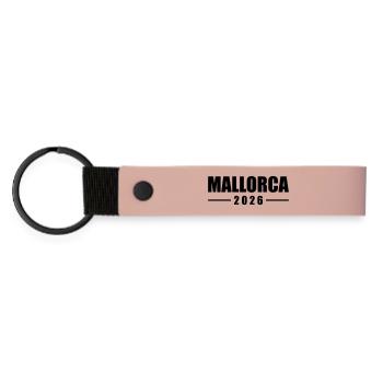 Mallorca 2026 - Matte PU Schlüsselanhänger - Rosa - Vorne