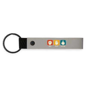 Sarcastic Stone Paper Shot Funny Sar - Matte Pu Keyring - light grey - Front