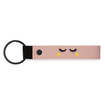 Conception des cils - Porte-clés en PU mat - rose - Devant