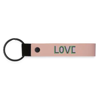 Rétro vert noir bleu score de tennis amour - Porte-clés en PU mat - rose - Devant