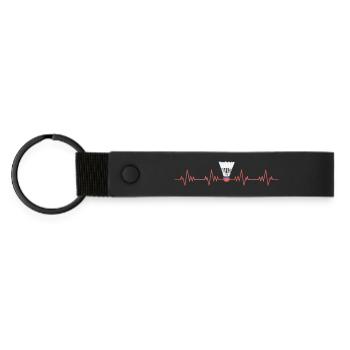 Badminton Battements cardiaques - Porte-clés en PU mat - noir - Devant