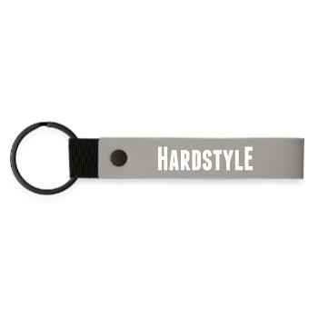 hardstyle music dancing disco record deejay dj fame - Matte Pu Keyring - light grey - Front