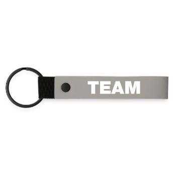 Team (weiß) - Matte PU Schlüsselanhänger - Hellgrau - Vorne