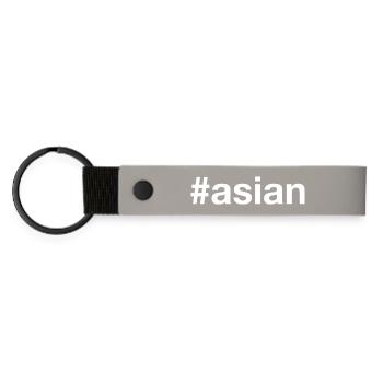 ASIAN Asien Hashtag - Matte PU Schlüsselanhänger - Hellgrau - Vorne