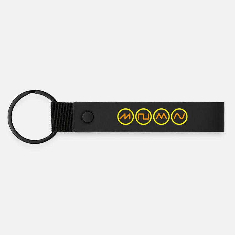 synth sound - Matte Pu Keyring - black
