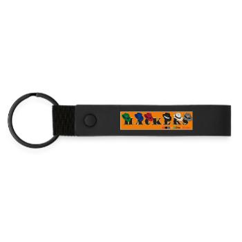 Hackers Logo Retro Design - Matte PU Schlüsselanhänger - Schwarz - Vorne