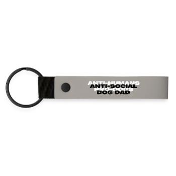 ANTI-SOCIAL DOG DAD - Matte Pu Keyring - light grey - Front