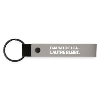 No matter which league - Lautre stays - Matte Pu Keyring - light grey - Front