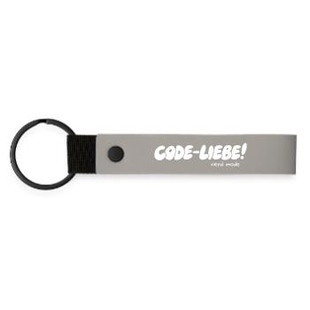 Code-Liebe – Mode Nerd Activé - Porte-clés en PU mat - gris clair - Devant