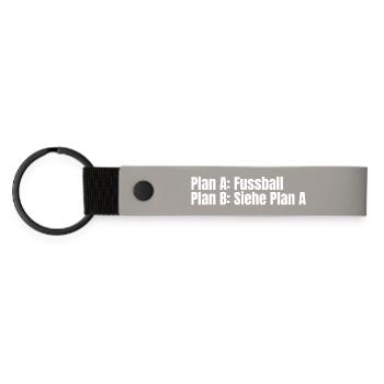 Plan A Football – Plan B - Matte Pu Keyring - light grey - Front