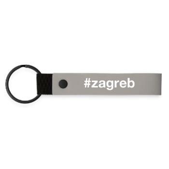 Zagreb Hravtska Croatia Kroatien Hashtag - Matte PU Schlüsselanhänger - Hellgrau - Vorne