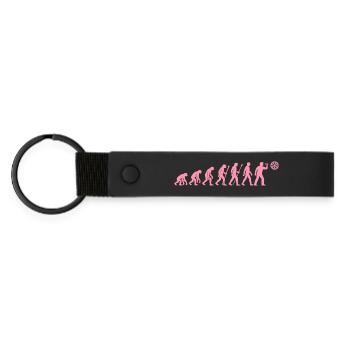 Evolution of snack time - Matte Pu Keyring - black - Front