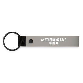 Axe Throwing Shirt - Matte Pu Keyring - light grey - Front