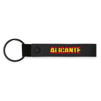 Alicante Flagge Spanien - Matte PU Schlüsselanhänger - Schwarz - Vorne