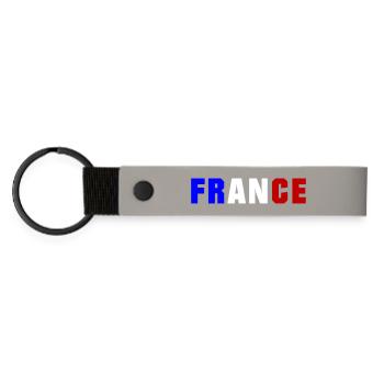 Conception du drapeau de la France - Porte-clés en PU mat - gris clair - Devant