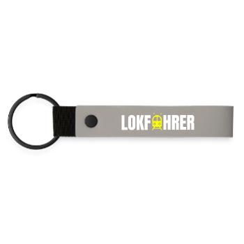 Lokführer Design - Matte PU Schlüsselanhänger - Hellgrau - Vorne