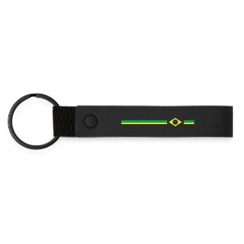 Brasilien-Design-Logo - Matte PU Schlüsselanhänger - Schwarz - Vorne
