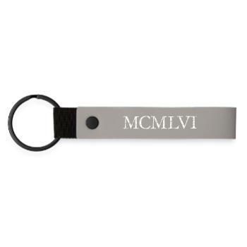 MCMLVI born in 1956 Roman birthday year - Matte Pu Keyring - light grey - Front