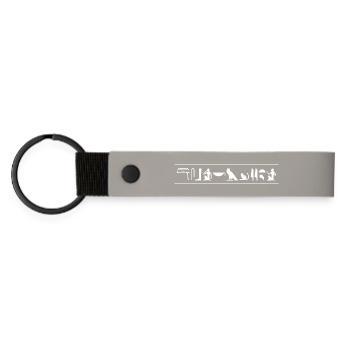 "Lick me on the ass" - Hieroglyphs White - Matte Pu Keyring - light grey - Front