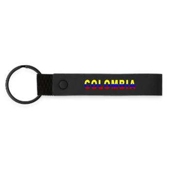 Colombia Design - Matte PU Schlüsselanhänger - Schwarz - Vorne