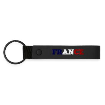 France - Porte-clés en PU mat - noir - Devant