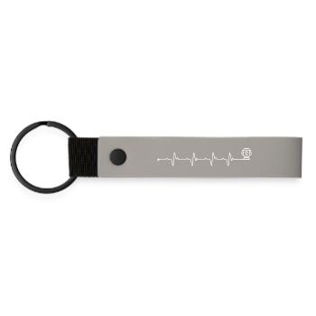 Moaï de battement de cœur - Porte-clés en PU mat - gris clair - Devant